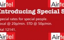 AIRTEL SPECIAL FIVE LOCAL 20P,STD 50P POSTPAID DETAILS