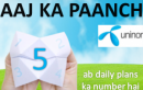 Exclusive:Uninor Launches “AAJ KA PAANCH” Offers Priced At Rs 5