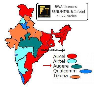 BWA 4G Spectrum India Map
