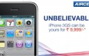 AIRCEL Offers iPhone 3GS 8GB Just for Rs.9999