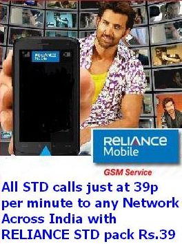 All STD calls at 39p with Reliance Mobile