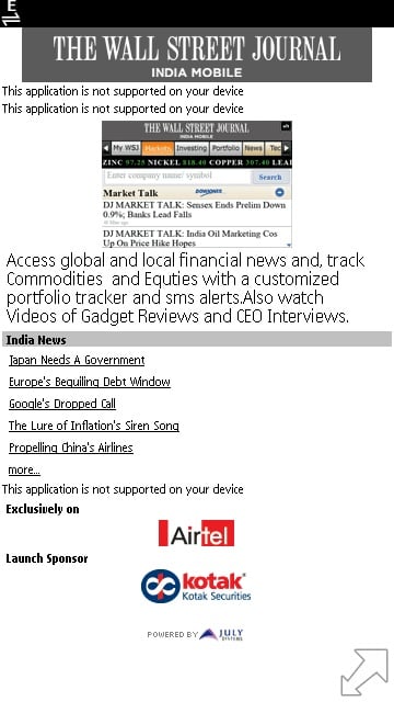 Bharti Airtel Introduces The Wall Street Journal India Mobile Application