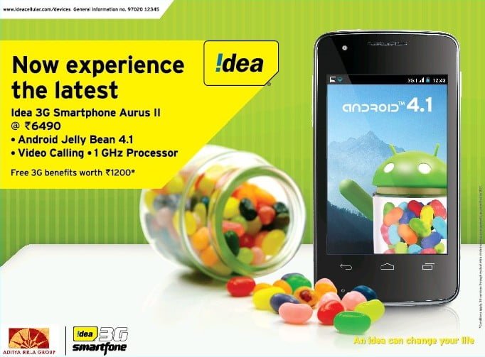 Idea Launches Aurus 2 Android 41 Os Jelly Bean 3g Smartphone