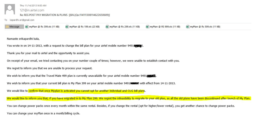 Our Experience with Airtel MyPlan : Issues we faced
