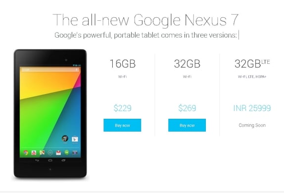 Google Nexus 7 2013 32 GB LTE Version Priced at Rs. 25,999: A brief Overview