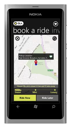 Ola Cabs Windows App
