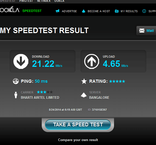 airtel 4g dongle speed test