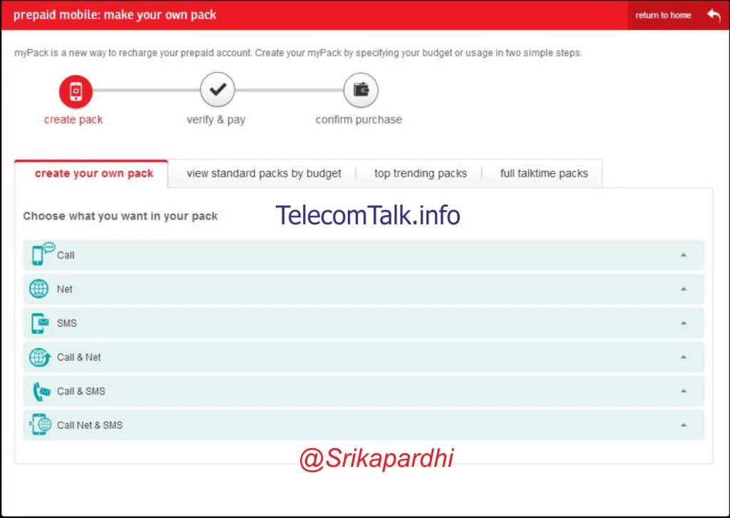 plan details mypack airtel