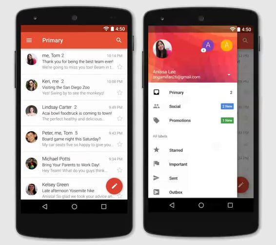 Gmail 5.0 Android