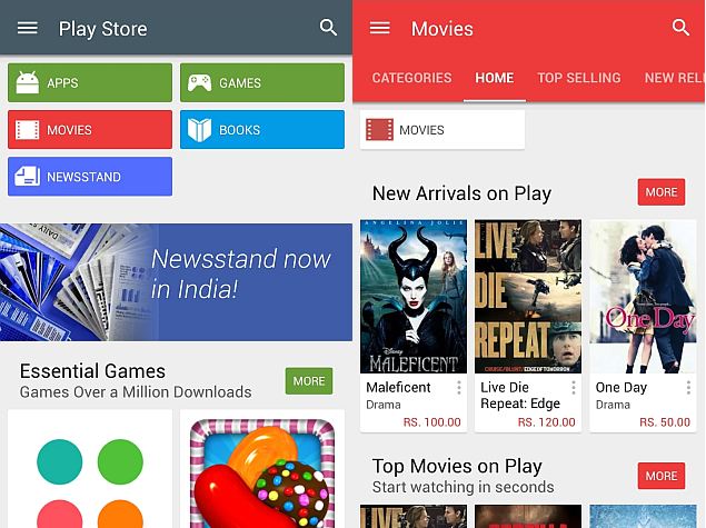 Google Play Store Material Design Update