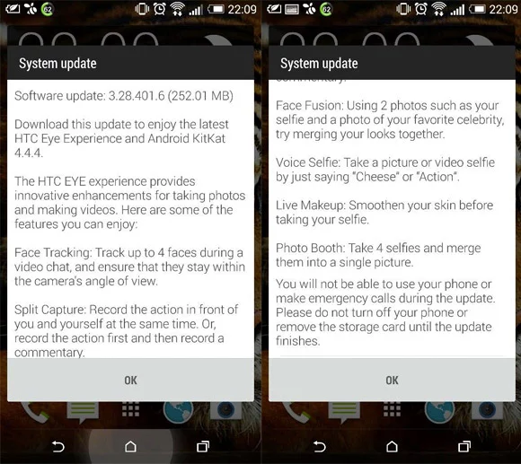 HTC One M8 Eye Experience Android 4.4.4 KitKat Update