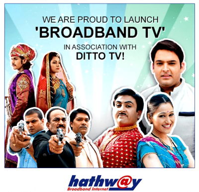 Hathway Datacom launches ‘Broadband TV’ in association with Ditto TV app