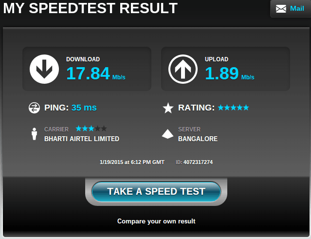 airtel 4g download speed test