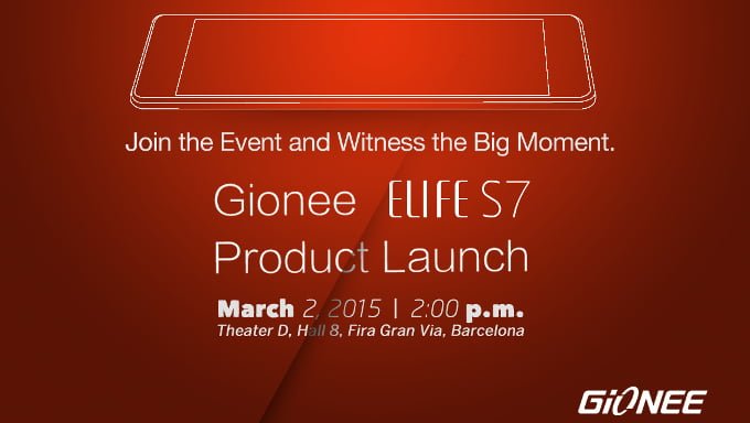 Gionee Elife S7 Press Invite