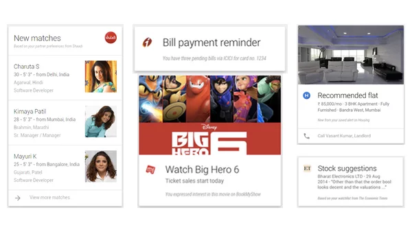 Google Now Cards Indian Apps