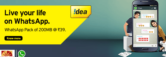 Idea Cellular launches whatsapp pack at Rs 39   TelecomTalk - 29