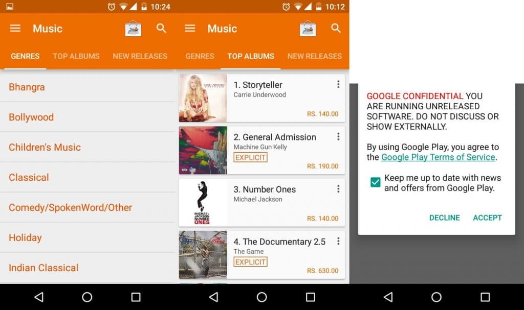 Google Play Music India Launch Leak