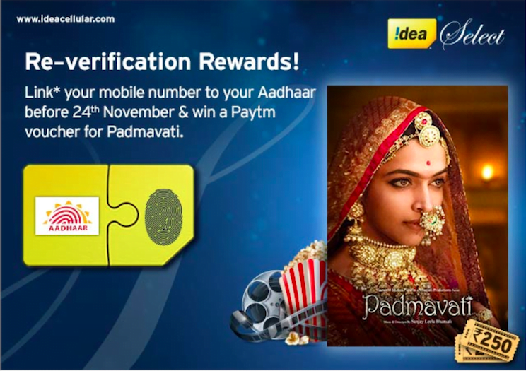 Idea Cellular is Offering Rewards for Reverifying Your Mobile Number With Aadhaar