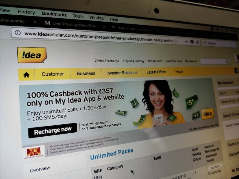 Idea Cellular Counters Airtel and Reliance Jio by Offering 28GB Data and Unlimited Voice Calls for 28 Days at Rs 199