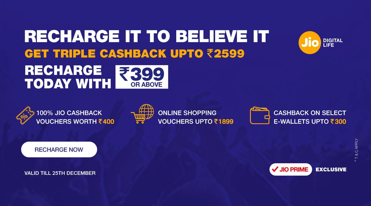 Reliance Jio Yet Again Extends The Validity Of Triple Cashback Offer ...