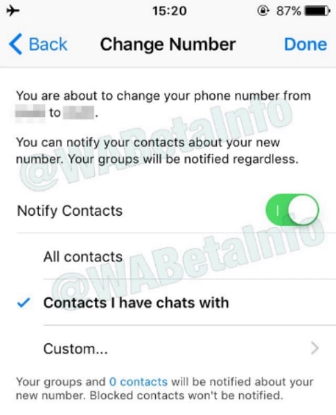 WhatsApp Beta Now Gives 3 Options To Notify Contacts About Number ...