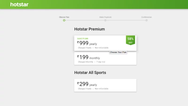 Hotstar Annual Subscription Price Down to Rs 999 Introduces