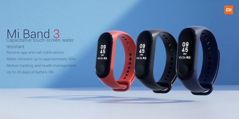 Xiaomi Mi Band 3 With Curved OLED Display and 20 Day Battery