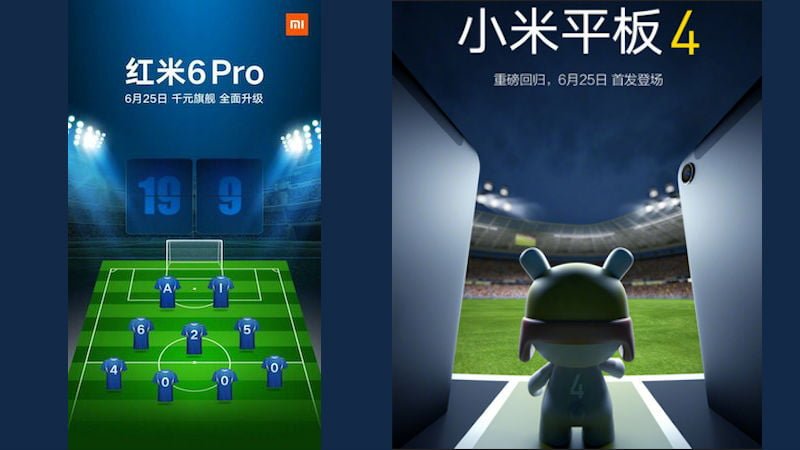 Xiaomi Redmi 6 Pro and Mi Pad 4 are Launching on June 25