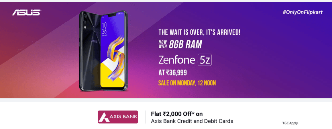 Asus Zenfone 5Z With 8GB of RAM and 256GB Storage Can Be Picked Up for Rs 36,999 Starting July 30