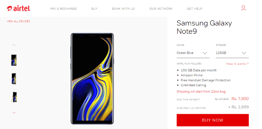 airtel samsung phone offer