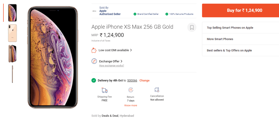 iphone xs max exchange offer