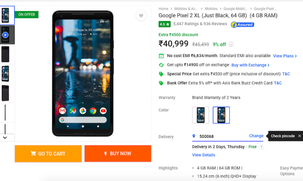 pixel 2 price flipkart