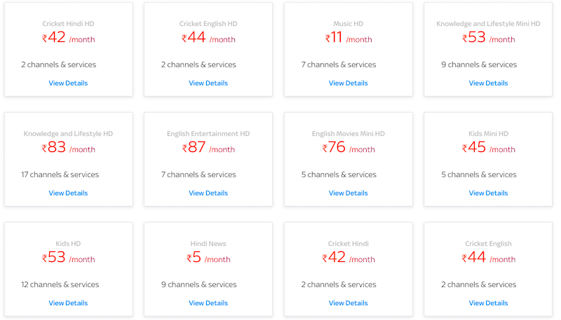 Tata sky recharge 2025 plan for 3 days