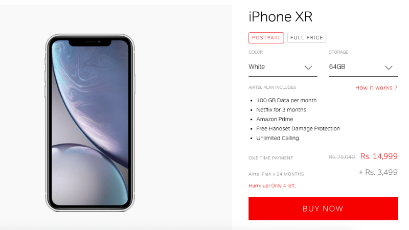 Airtel Online Store  Samsung Galaxy S10   iPhone XR and More Devices Available With Bundled Postpaid Plans - 24