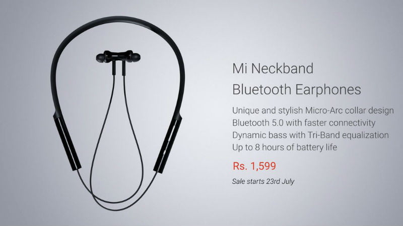 Xiaomi Launches Mi Neckband Bluetooth Earphones With 8 Hours