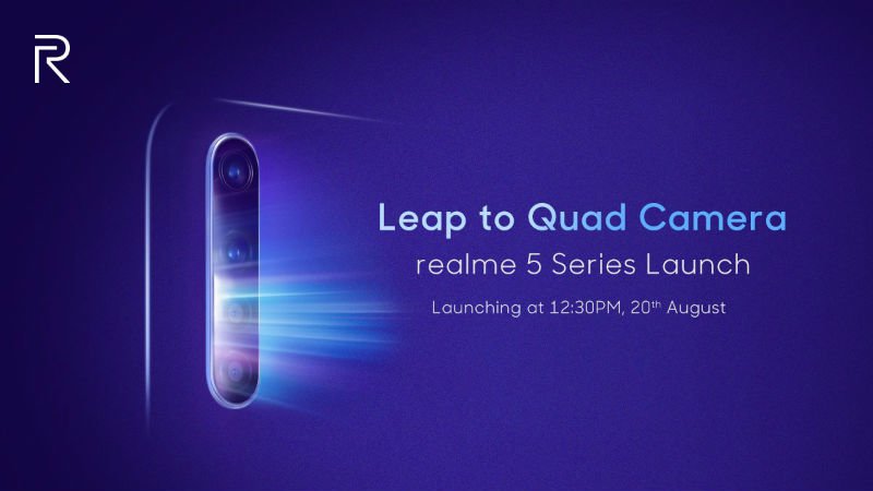 Realme 5 Series India Launch Set for August 20 - 20