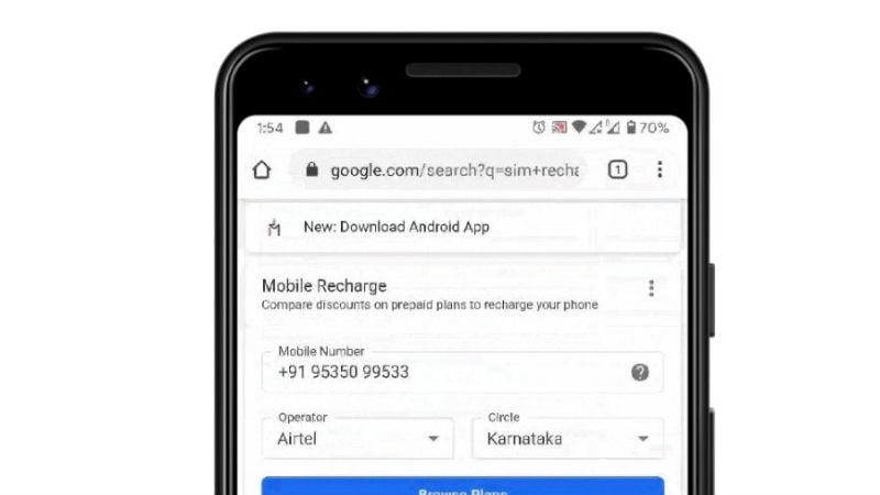 Google Now Allows Airtel  Jio  BSNL and Vodafone Idea Users to Compare   Recharge Prepaid Plans - 89