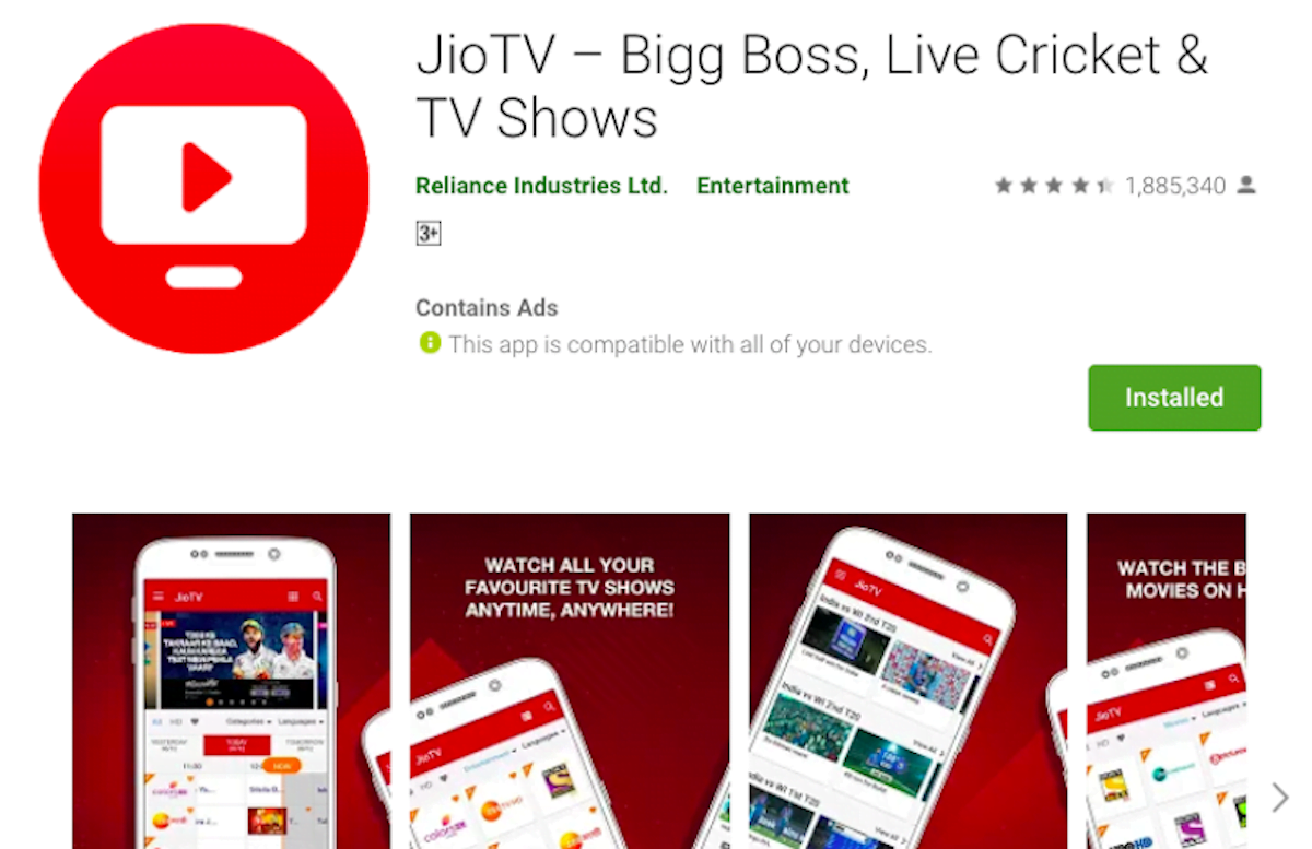 JioTV Now Offering Almost Two Fold Live Channels Compared to Airtel Xstream - 5