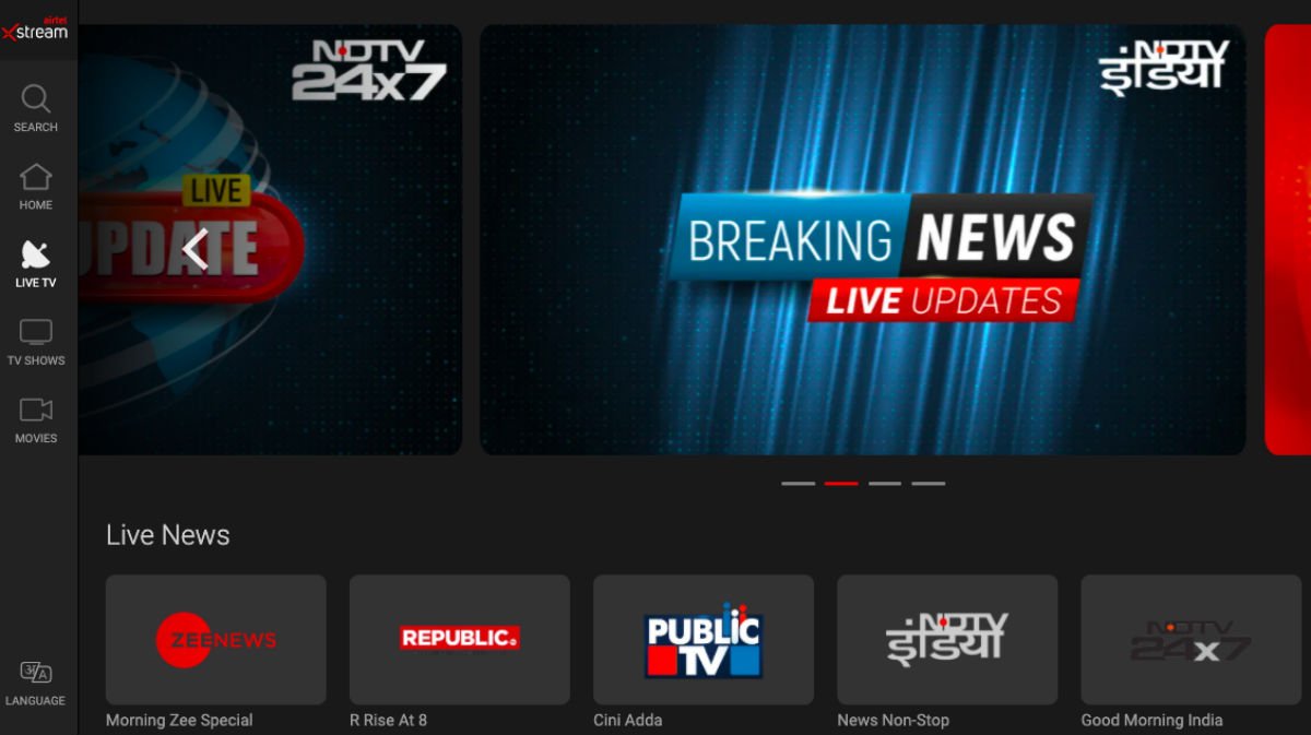 Airtel Xstream Premium Now Providing 129 Live TV Channels on Web