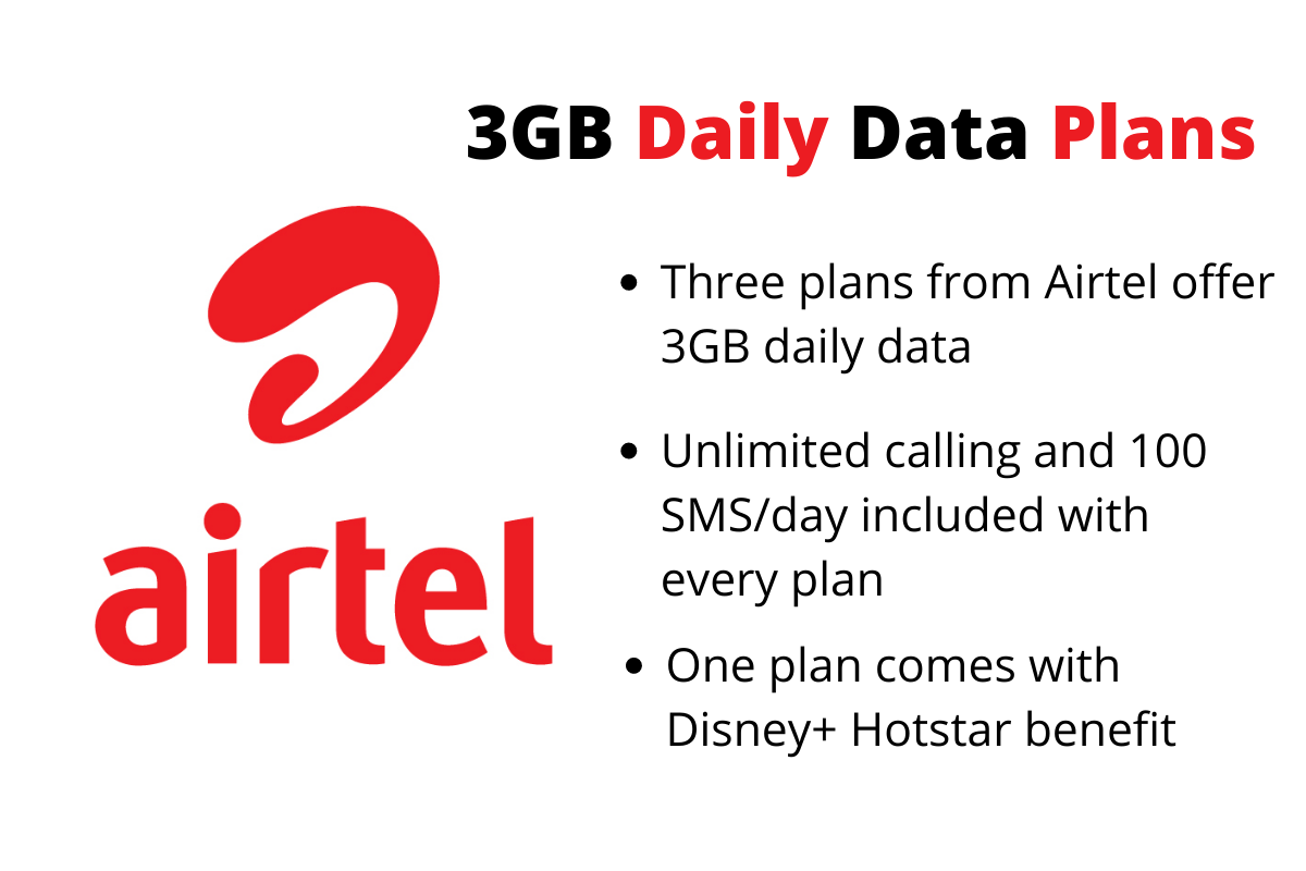 Bharti Airtel 3GB Daily Data Plans You Can Recharge This Month - 92