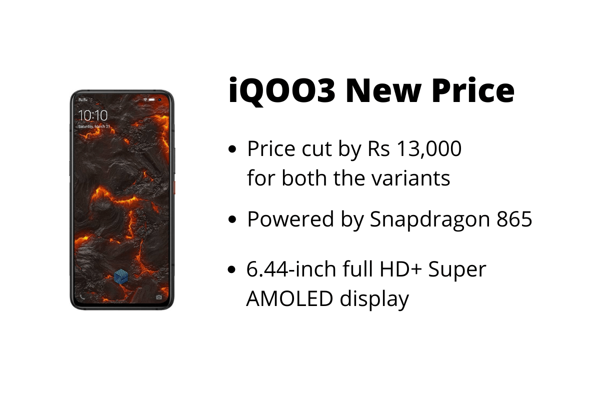 iQOO3 With Snapdragon 865 SoC Gets Price Cut of Rs 13 000 - 48