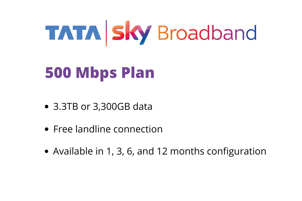 Tata Sky Broadband 500 Mbps Plan With Unlimited Data Costs Rs 2 300 per Month - 22