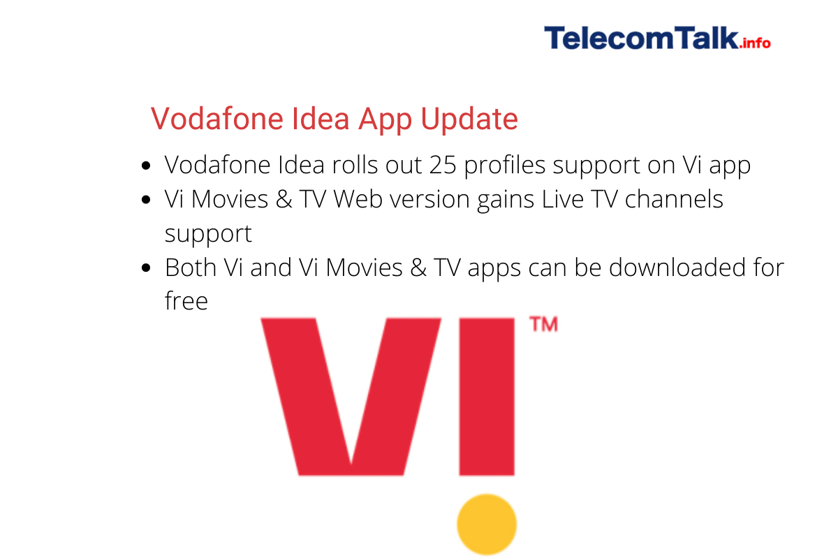 Vi Mobile App Now Supports Up To 25 Profiles Vi Movies Tv Gets More Live Tv Channels On Web