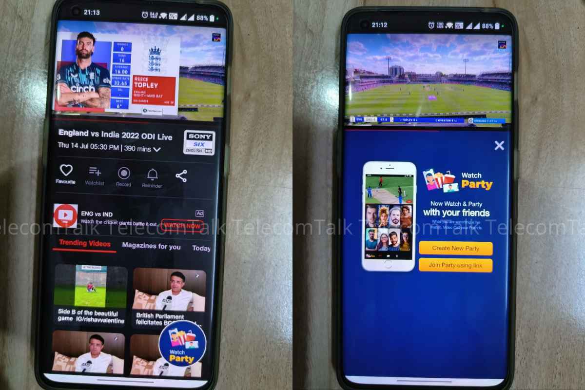 Jio Watchparty for JioTV Allows Users to Watch Cricket Together