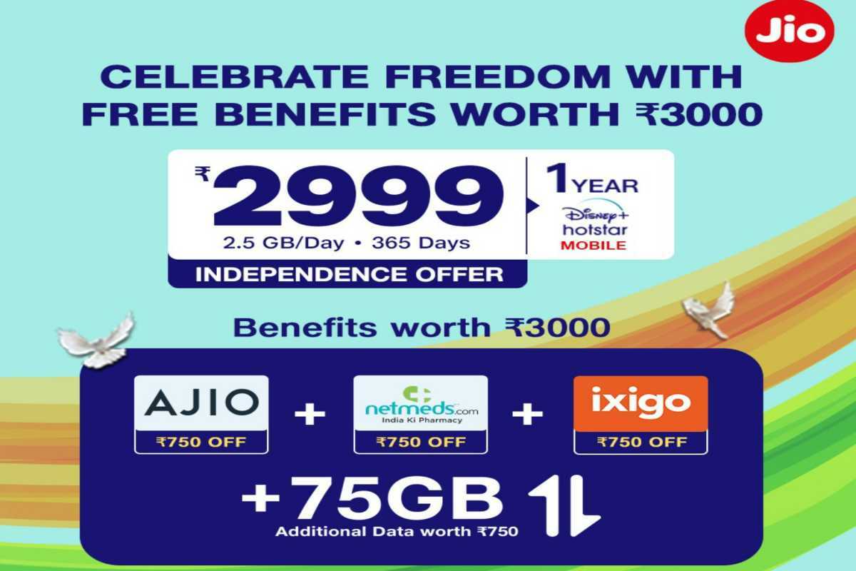 Jio Independence Day 2022 Offer  Rs 3000 Benefits Including 75GB Extra Data - 80