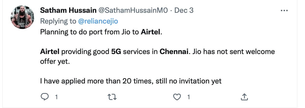 Jio 5G Invite Chennai