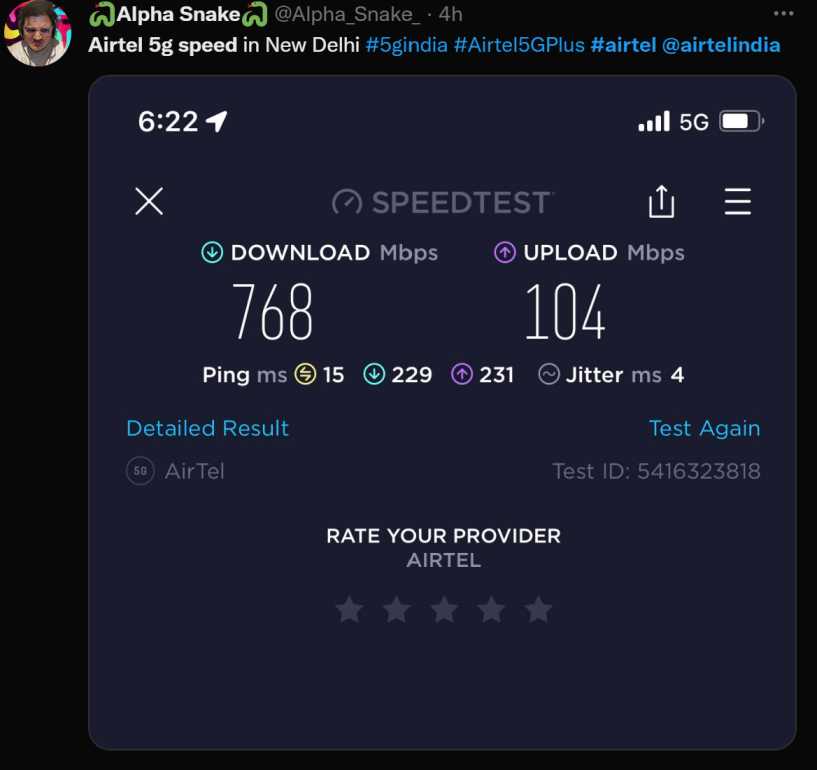 Airtel 5G Plus Users are Happy with Speeds they are Getting - 86