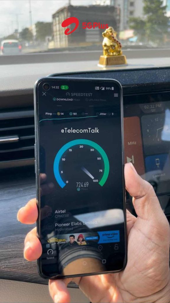 Airtel 5G Plus Speeds on the Go