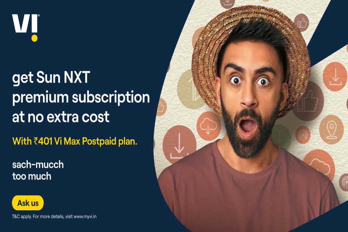 Vi Launches New Rs 401 Postpaid Plan with Sun NXT Premium HD Subscription