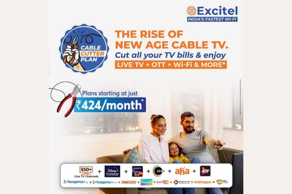 Excitel Launches Cable Cutter Broadband Plan at Rs 592: 400 Mbps Speed ...